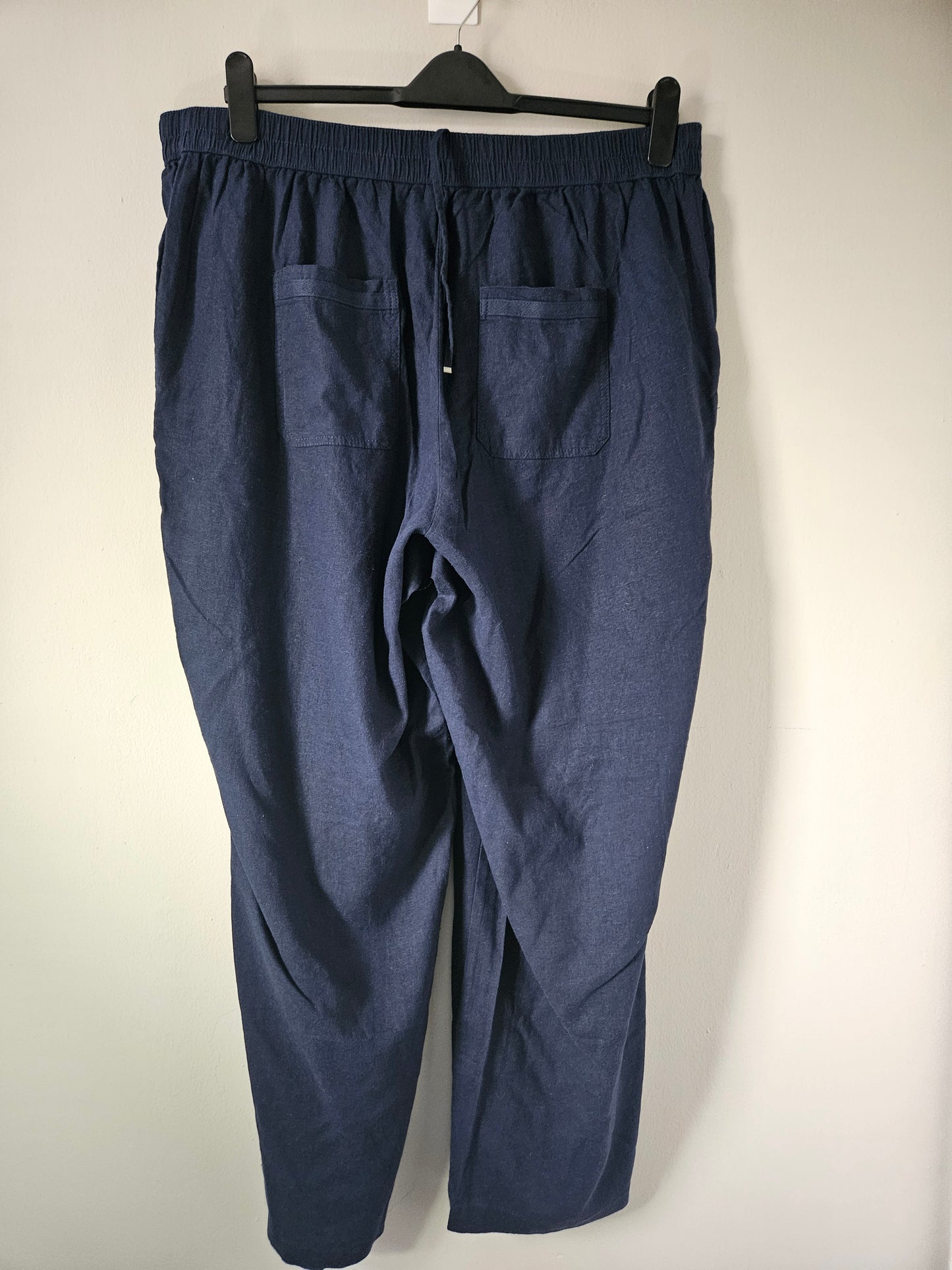 Evans Navy Linen Blend Trousers – Size 20