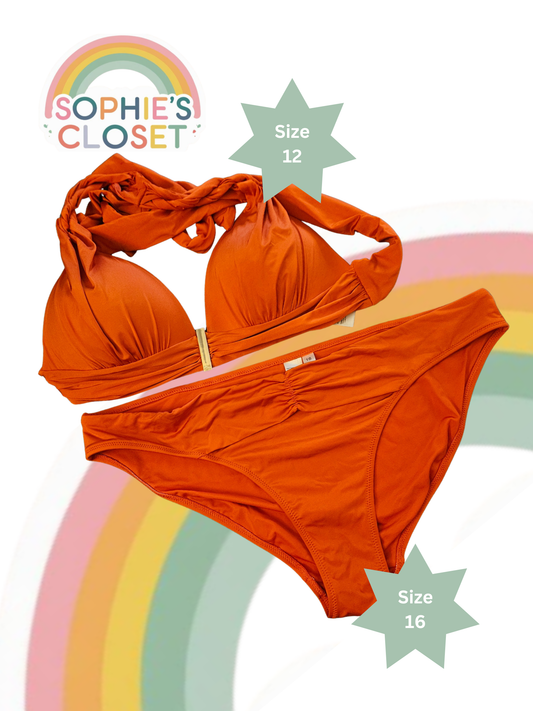 Biba Icon Sophia Burnt Orange Bikini Set – Size 12/16